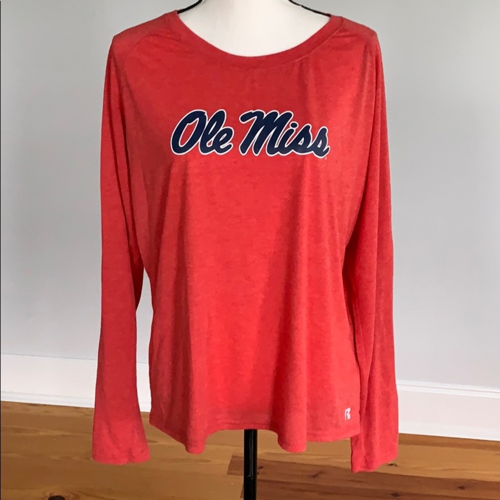 Russell long sleeve Ole Miss t shirt Red